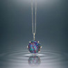 Handgjord hänge av dikroiskt glas och Argentium sterling silver