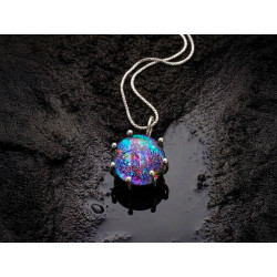 Dichroic glass Argentium silver pendant necklace Space Galaxy Celestial