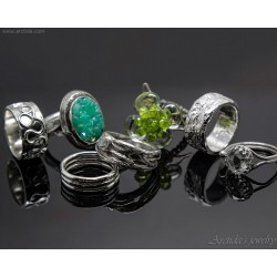 Handgjord Sterling Silverring i Smält Design | Kolgjuten Ring