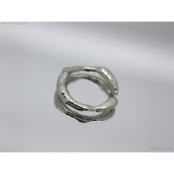 Handmade Charcoal Cast Sterling Silver Ring | Organic Molten Jewelry