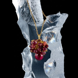 Handmade Ruby & Citrine Necklace | Gold Filled Gemstone Pendant