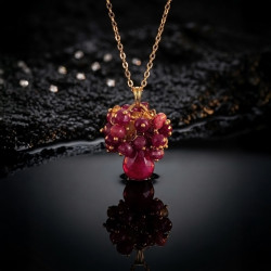 Handmade Ruby & Citrine Necklace | Gold Filled Gemstone Pendant