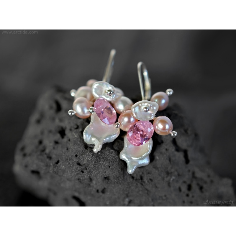 Handmade Keshi Pearl Earrings | Sterling Silver Pearl Jewelry