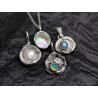 Molten Silver Ethiopian Opal Necklace Handmade Recycled Water Cast Jewelry