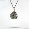 Molten Silver Ethiopian Opal Necklace Handmade Recycled Water Cast Jewelry