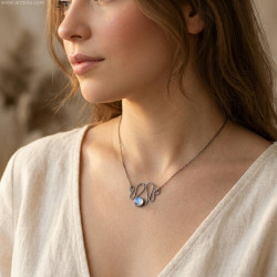 Handmade Moonstone Necklace in Sterling Silver 925 | Artisan Jewelry