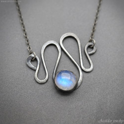 Handmade Moonstone Necklace in Sterling Silver 925 | Artisan Jewelry