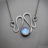 Handgjort Halsband i 925 Sterling Silver med Månsten