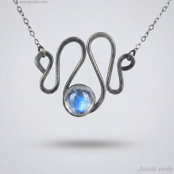 Handgjort Halsband i 925 Sterling Silver med Månsten