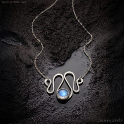 Handmade Moonstone Necklace in Sterling Silver 925 | Artisan Jewelry