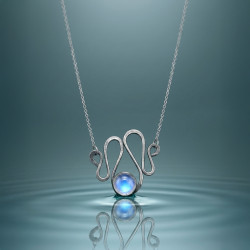 Handmade Moonstone Necklace in Sterling Silver 925 | Artisan Jewelry