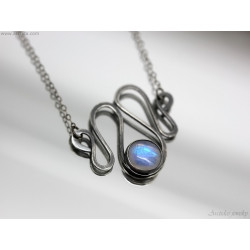 Handmade Moonstone Necklace in Sterling Silver 925 | Artisan Jewelry