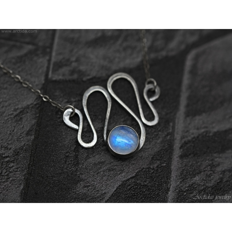 Handmade Moonstone Necklace in Sterling Silver 925 | Artisan Jewelry