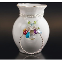 Personalized artisan birthstone gemstone necklace - Deira