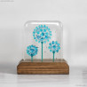 Handgjord Glasfusing tavla – Botanisk Glaskonst i Turkost Glas