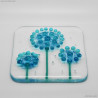 Handmade Fused Glass Art Panel – Botanical Turquoise Glass Sculpture