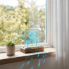 Handmade Fused Glass Art Panel – Botanical Turquoise Glass Sculpture