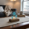 Handgjord Glasfusing tavla – Botanisk Glaskonst i Turkost Glas