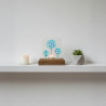 Handmade Fused Glass Art Panel – Botanical Turquoise Glass Sculpture
