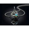 Handgjort Opal halsband i smält återvunnet sterling silver Opalhänge