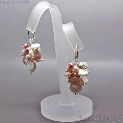 Pink Pearl earrings Argentium sterling silver