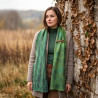 Handmade Wet Felted Merino Wool & Silk Scarf Shawl | Wearable Art