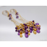 Chandelier earrings Citrine Amethyst gold earrings - Domani