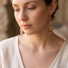 Chandelier earrings Citrine Amethyst gold earrings - Domani
