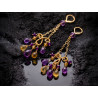 Chandelier earrings Citrine Amethyst gold earrings - Domani