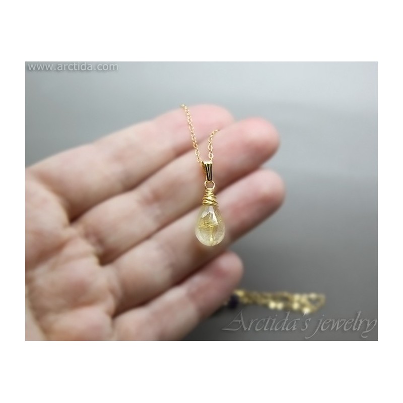 •EQUA-LUNA• rutilated quartz + gold earrings