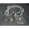 Pure silver 999 with Rock Crystal Clear Quartz necklace and earrings set