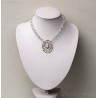 Pure silver 999 with Rock Crystal Clear Quartz necklace and earrings set