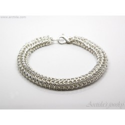 Sterling silver bracelet for men silver Roundmaille chain man bracelet