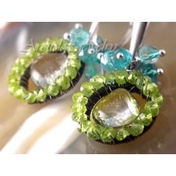 Apatit Peridot Prasiolit blå Topaz örhängen sterling silver - Maja