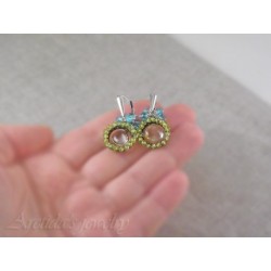 Apatit Peridot Prasiolit blå Topaz örhängen sterling silver - Maja