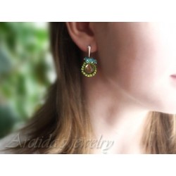 Apatit Peridot Prasiolit blå Topaz örhängen sterling silver - Maja