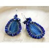 Kyanite Lapis lazuli earrings oxidized sterling silver - Marina