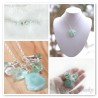Mint necklace mint green Agate Fluorite aqua blue Chalcedony Rock Crystal Clear Quartz sterling silver - Gelida
