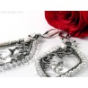 Bridal earrings Rock Crystal Clear Quartz Pearls earrings - Neda