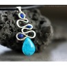 Turquoise Lapis lazuli necklace sterling silver - Galene