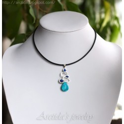 Turquoise Lapis lazuli necklace sterling silver - Galene