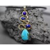 Turquoise Lapis lazuli necklace sterling silver - Galene