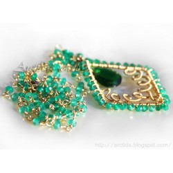 Grön Agat och grön Kvarts 14K gold filled halsband - Adeola