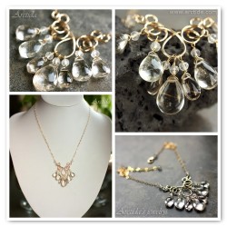 Golden Rutilated Quartz necklace 14K gold filled - Harmonia