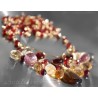 Garnet Citrine golden Rutilated Quartz gold necklace - Aurora