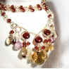 Garnet Citrine golden Rutilated Quartz gold necklace - Aurora