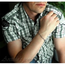 Mens bracelet oxidized sterling silver mens fashion