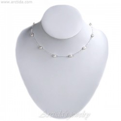 Vita pärlor sterling silver halsband pärlhalsband - Celia