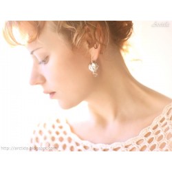 Bridal earrings Crystal Quartz Keshi pearl earrings - Bianca