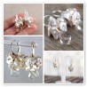 Bridal earrings Crystal Quartz Keshi pearl earrings - Bianca